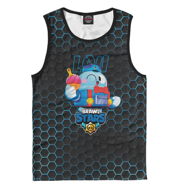 Мужская майка с изображением Лу. Brawl Stars цвета Белый