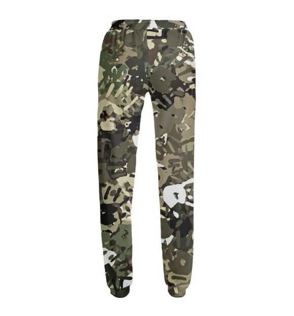 Женские спортивные штаны с изображением Камуфляж с отпечатками рук цвета Белый