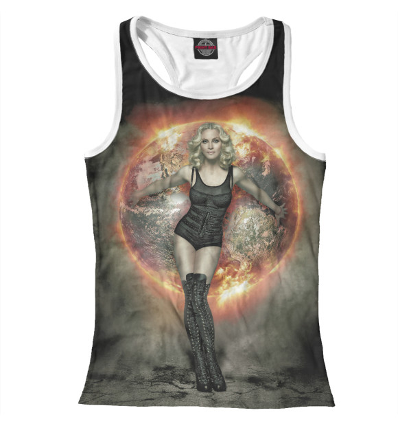 Женская майка-борцовка с изображением Мадонна цвета Белый