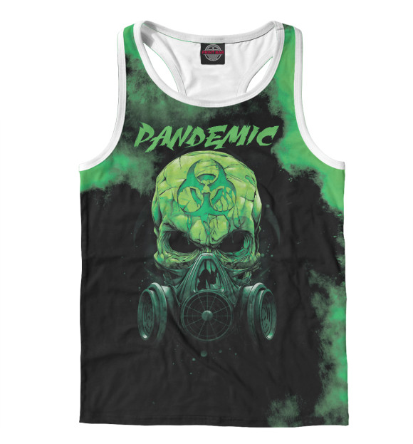 Мужская майка-борцовка с изображением Коронавирус цвета Белый