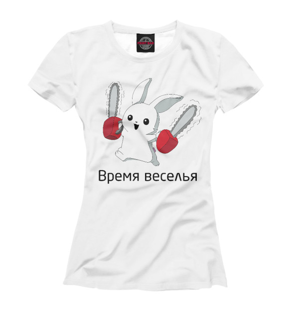 Футболка для девочек с изображением Время веселья цвета Белый
