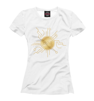 Женская футболка Electogold white eGOLD