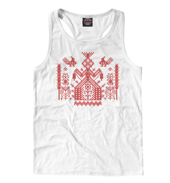 Мужская майка-борцовка с изображением Богиня Судьбы Макошь цвета Белый