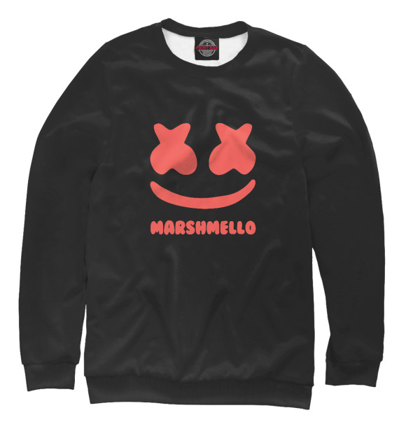 Свитшот для девочек с изображением Marshmello цвета Белый