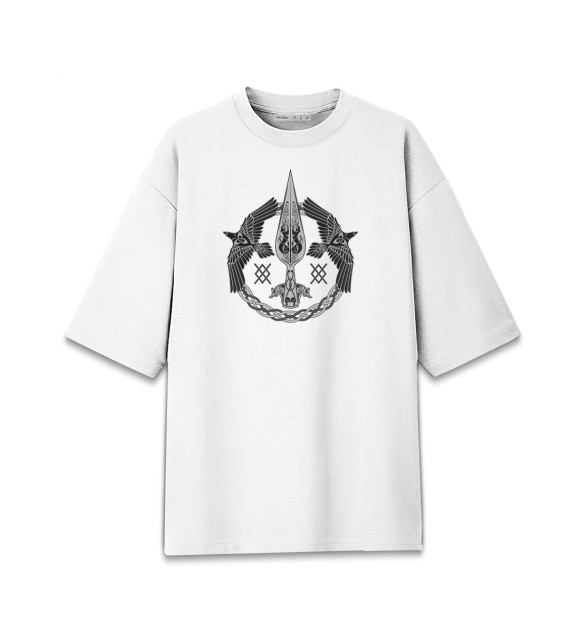 Мужская футболка оверсайз с изображением Язычество цвета Белый