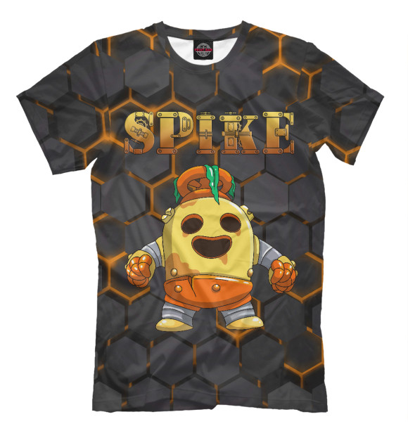 Мужская футболка с изображением Brawl Stars Spike Robot цвета Белый