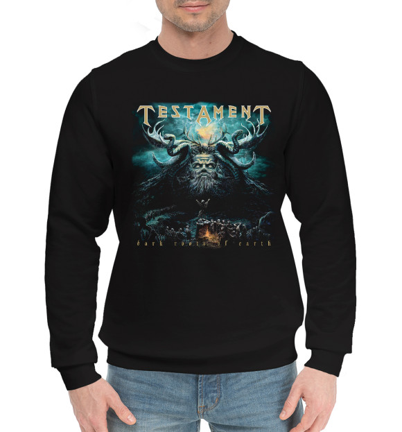 Мужской хлопковый свитшот с изображением Testament цвета Черный