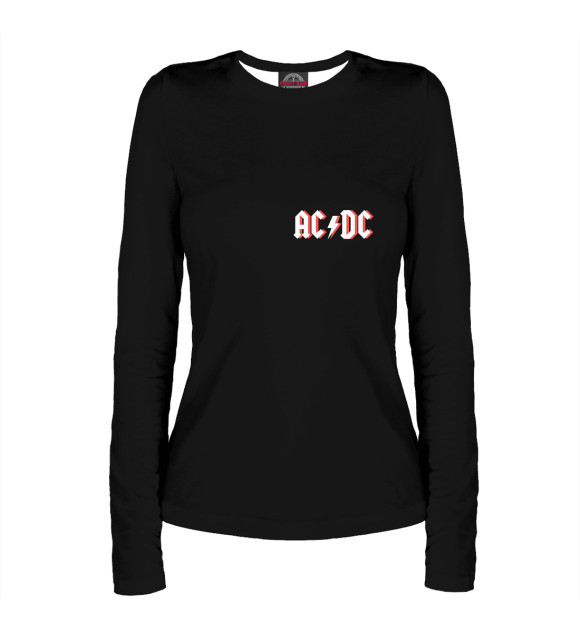 Женский лонгслив с изображением AC/DC цвета Белый