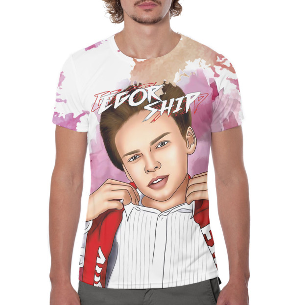 Мужская футболка с изображением Егор Шип цвета Белый