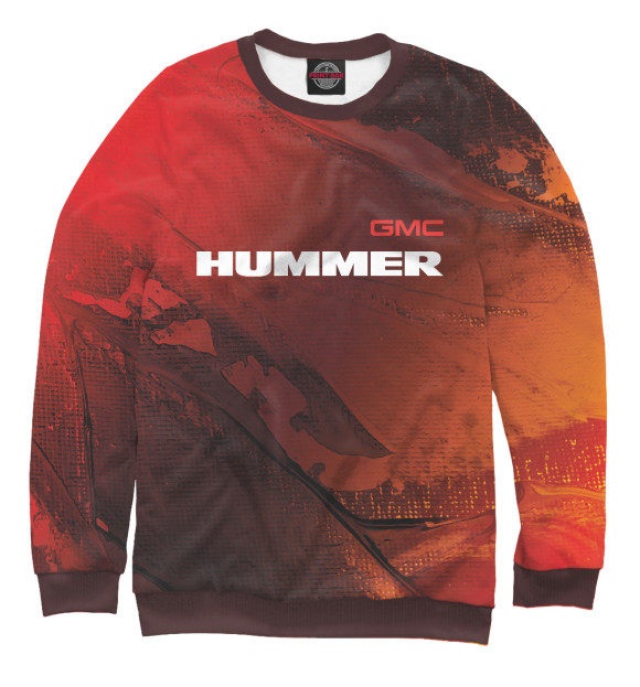 Мужской свитшот с изображением Hummer / Хаммер цвета Белый