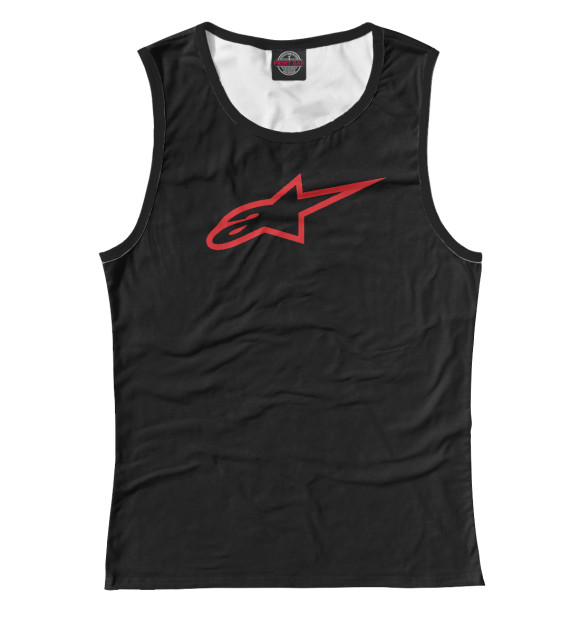 Женская майка с изображением Alpinestars цвета Белый