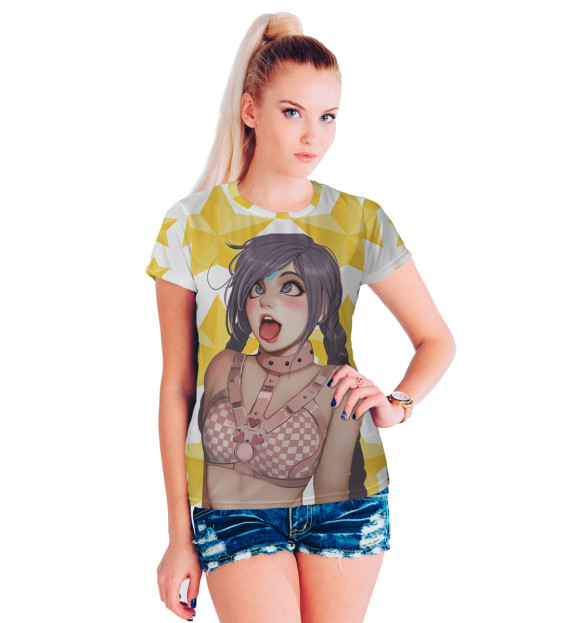 Футболка для девочек с изображением Ahegao цвета Белый