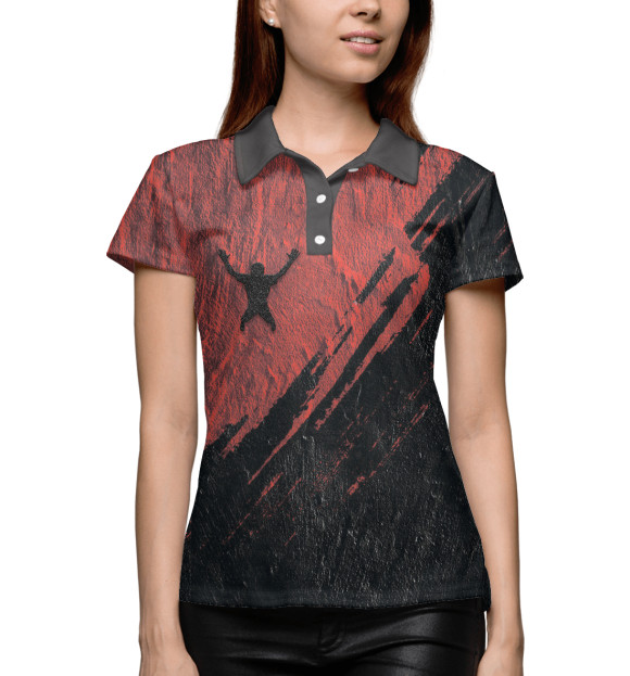 Женское поло с изображением Reblank цвета Белый