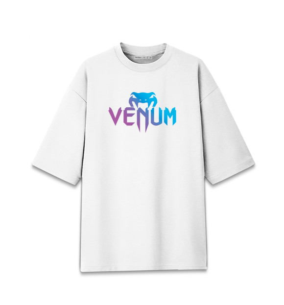 Мужская футболка оверсайз с изображением Venum цвета Белый