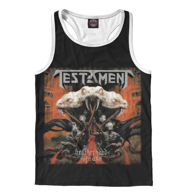 Мужская майка-борцовка с изображением Testament цвета Белый