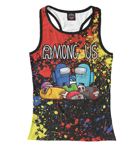 Женская майка-борцовка с изображением Among Us цвета Белый