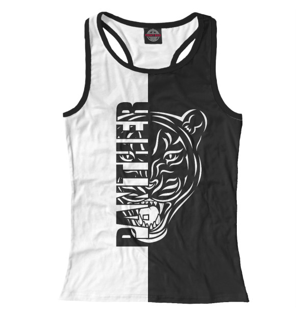 Женская майка-борцовка с изображением Пантера цвета Белый