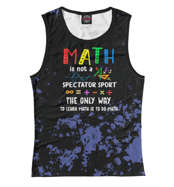 Женская майка с изображением Teacher - Math цвета Белый