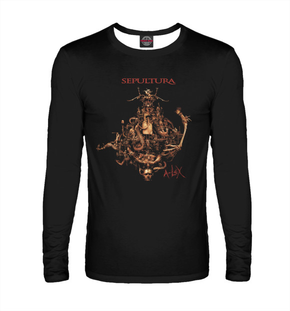 Мужской лонгслив с изображением Sepultura цвета Белый