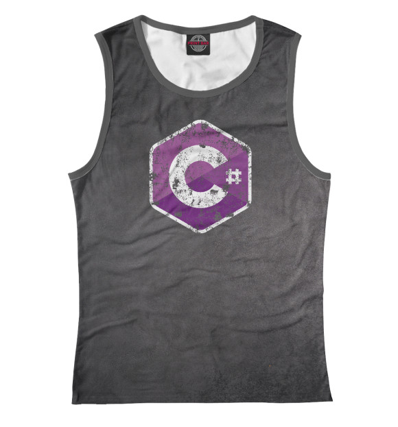 Майка для девочки с изображением C Sharp Grunge Logo цвета Белый