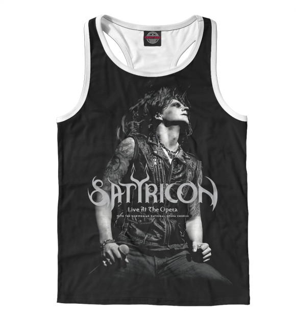 Мужская майка-борцовка с изображением Satyricon цвета Белый