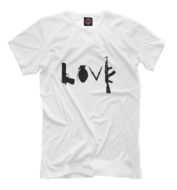 Мужская футболка с изображением Banksy LOVE цвета Белый