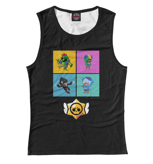 Женская майка с изображением Brawl Stars цвета Белый