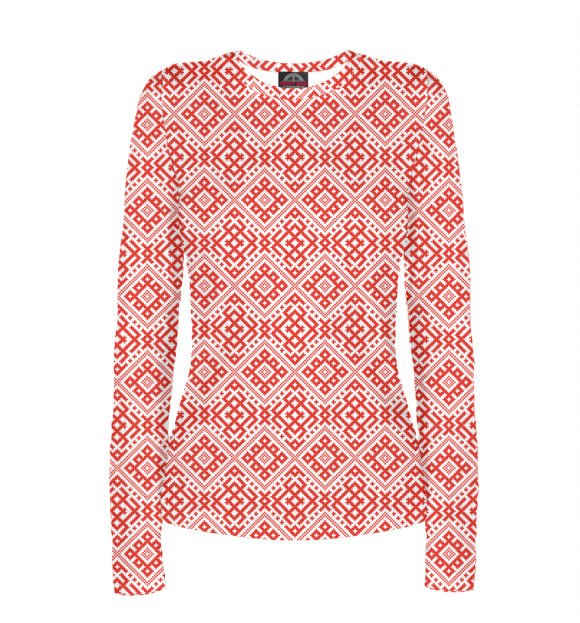 Женский лонгслив с изображением Сварожич цвета Белый