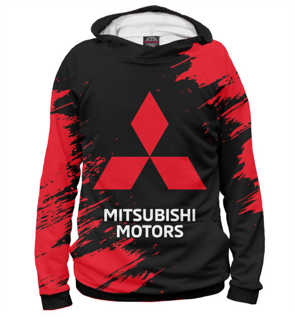 Худи для девочки с изображением Mitsubishi / Митсубиси цвета Белый