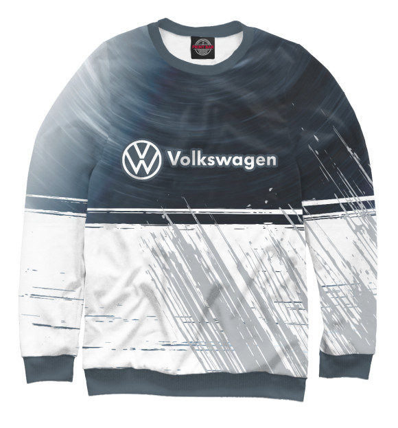 Свитшот для девочек с изображением Volkswagen / Фольксваген цвета Белый