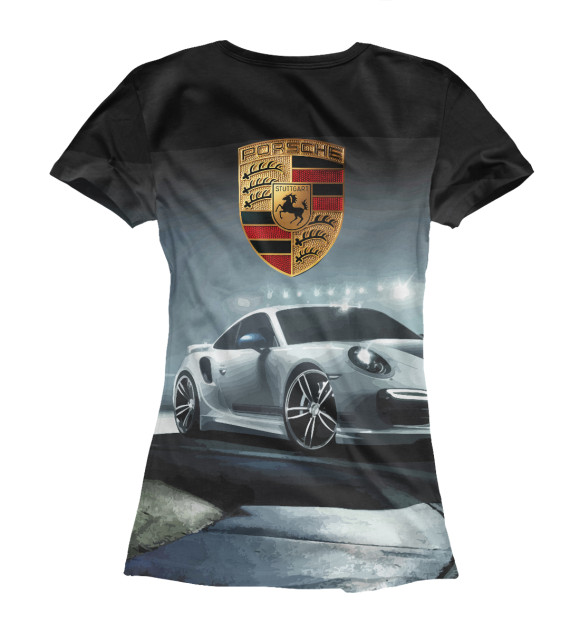 Футболка для девочек с изображением Porsche цвета Белый