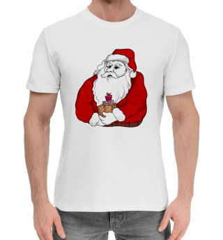Мужская хлопковая футболка Дед мороз