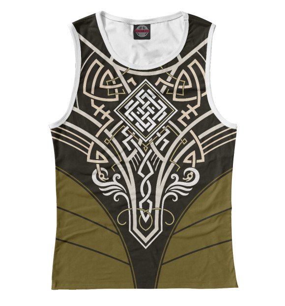 Женская майка с изображением Белобог -  удача, счастье и Благополучие цвета Белый