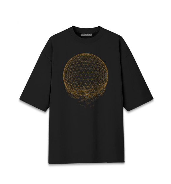 Женская футболка оверсайз с изображением Geometry цвета Черный