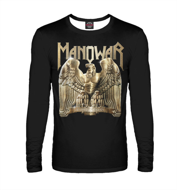 Мужской лонгслив с изображением Manowar цвета Белый