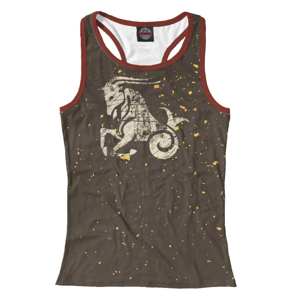 Женская майка-борцовка с изображением Capricorn Zodiac Sign цвета Белый