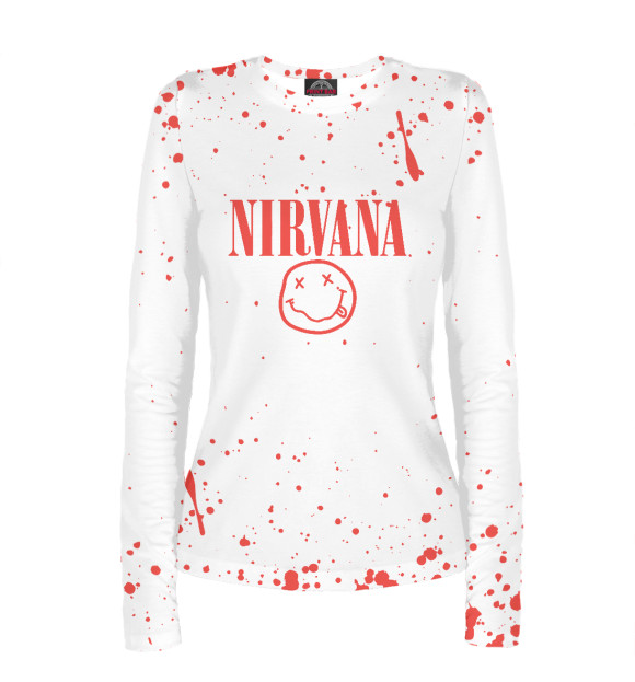 Женский лонгслив с изображением Nirvana цвета Белый