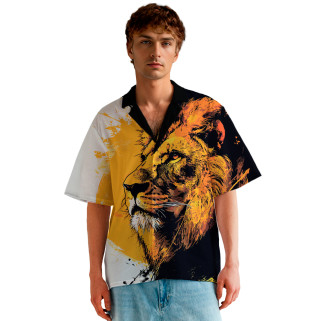 Мужская гавайская рубашка Гордый африканский лев