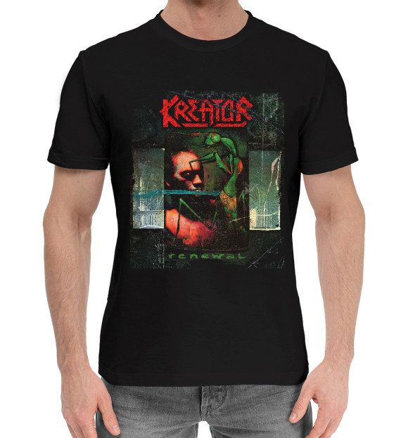 Мужская хлопковая футболка с изображением Kreator цвета Черный