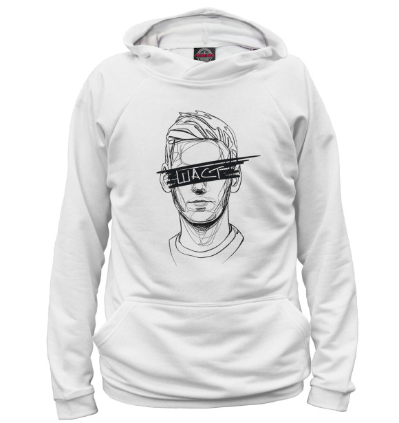 Женское худи с изображением Шаст white цвета Белый