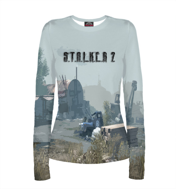 Женский лонгслив с изображением STALKER 2 цвета Белый