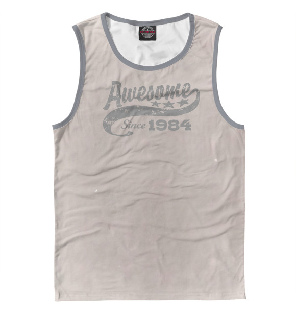 Майка для мальчика с изображением Awesome Since 1984 цвета Белый