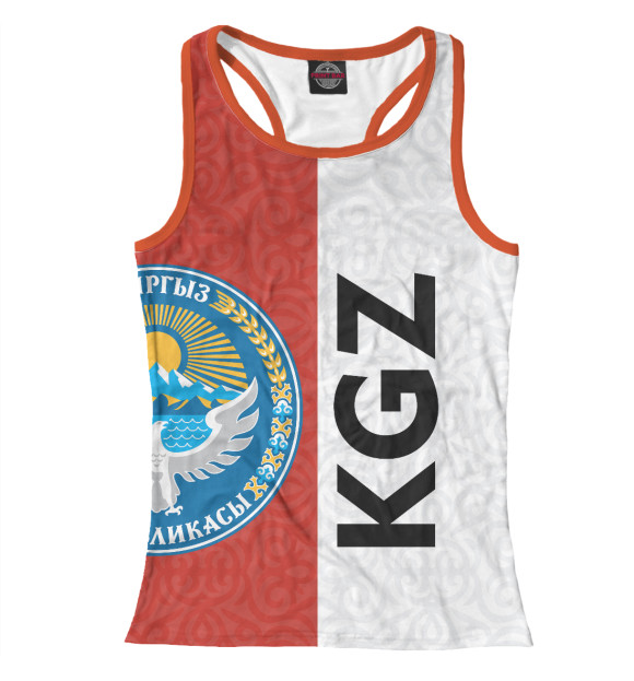 Женская майка-борцовка с изображением Киргизстан цвета Белый