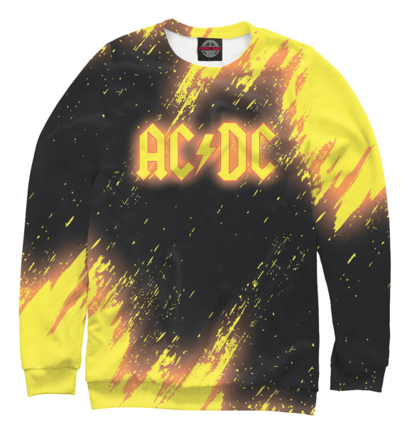 Свитшот для девочек с изображением AC/DC цвета Белый