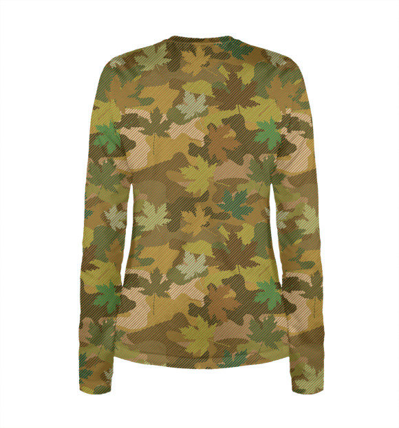 Женский лонгслив с притом Кленовые листья цвета Белый Женский лонгслив с изображением Кленовые листья цвета Белый