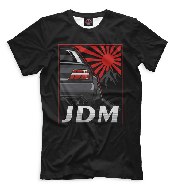 Мужская футболка с изображением JDM цвета Белый