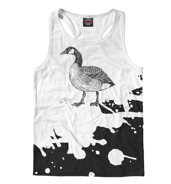 Мужская майка-борцовка с притом Canada Goose Bird цвета Белый Мужская майка-борцовка с изображением Canada Goose Bird цвета Белый