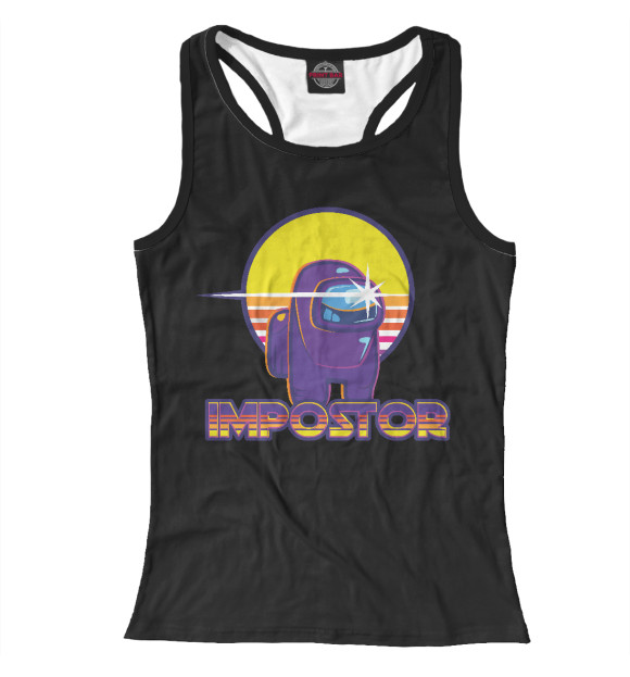 Женская майка-борцовка с изображением Impostor цвета Белый