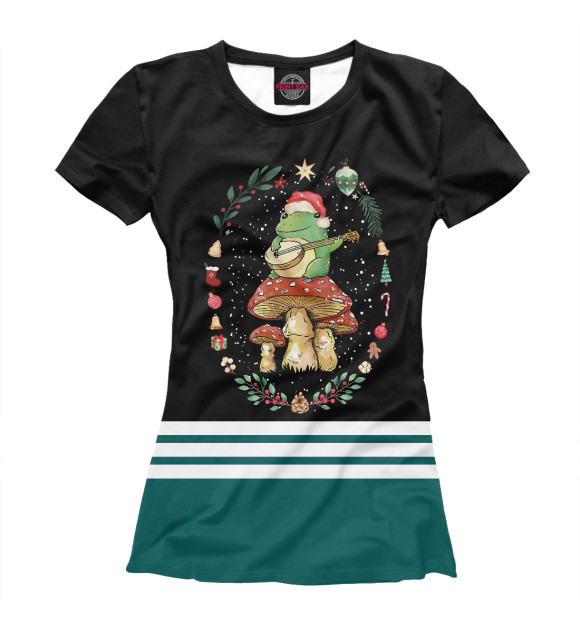 Футболка для девочек с изображением Cute Cottagecore Christmas цвета Белый