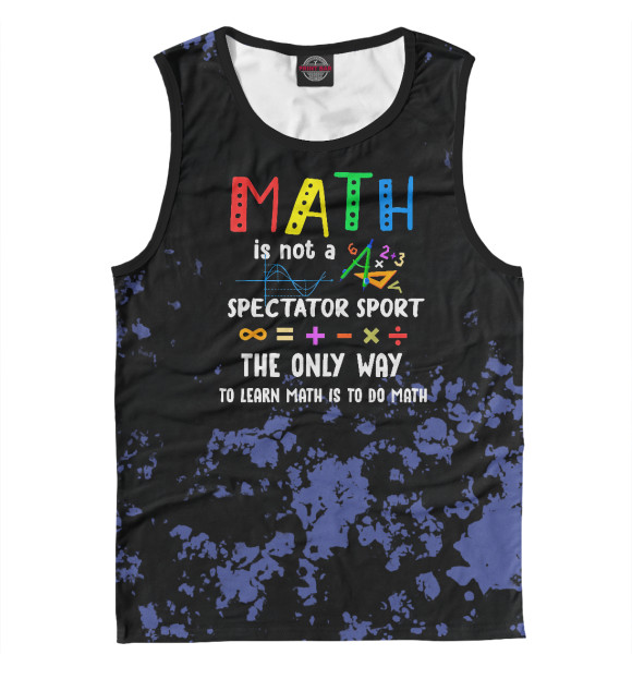 Мужская майка с изображением Teacher - Math цвета Белый